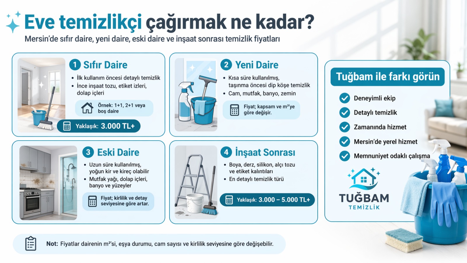 Eve temizlikçi çağırmak ne kadar?